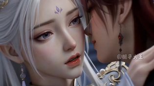 双女主百合高能甜吻,AI动画。